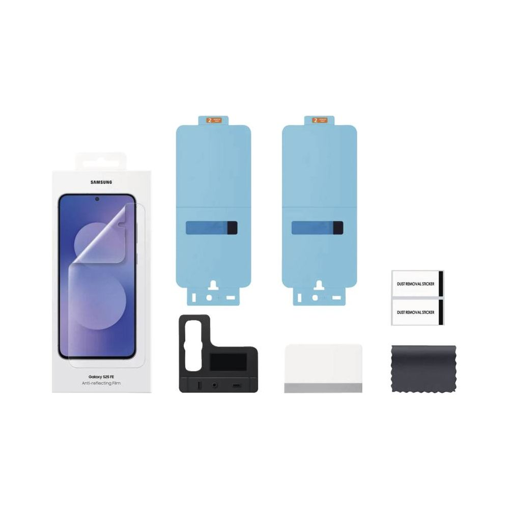 Kit de protection d'écran Samsung Galaxy S25 FE avec outils.
