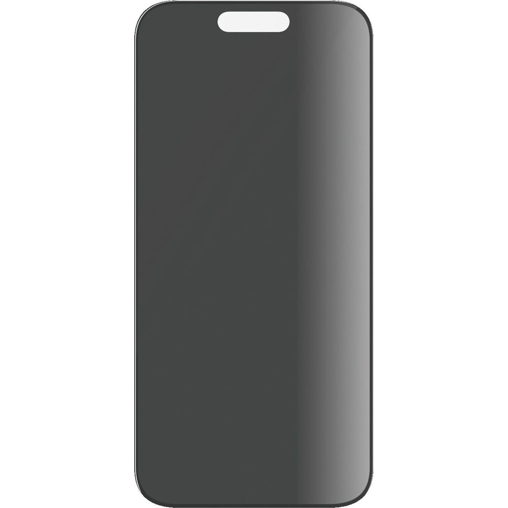 Protection d'écran gris foncé pour smartphone avec découpe en haut.