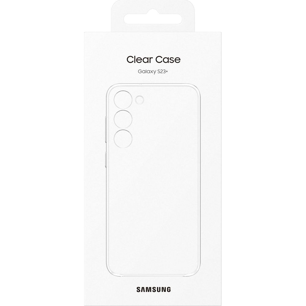 Opakowanie przezroczystego etui do Samsung Galaxy S23+.