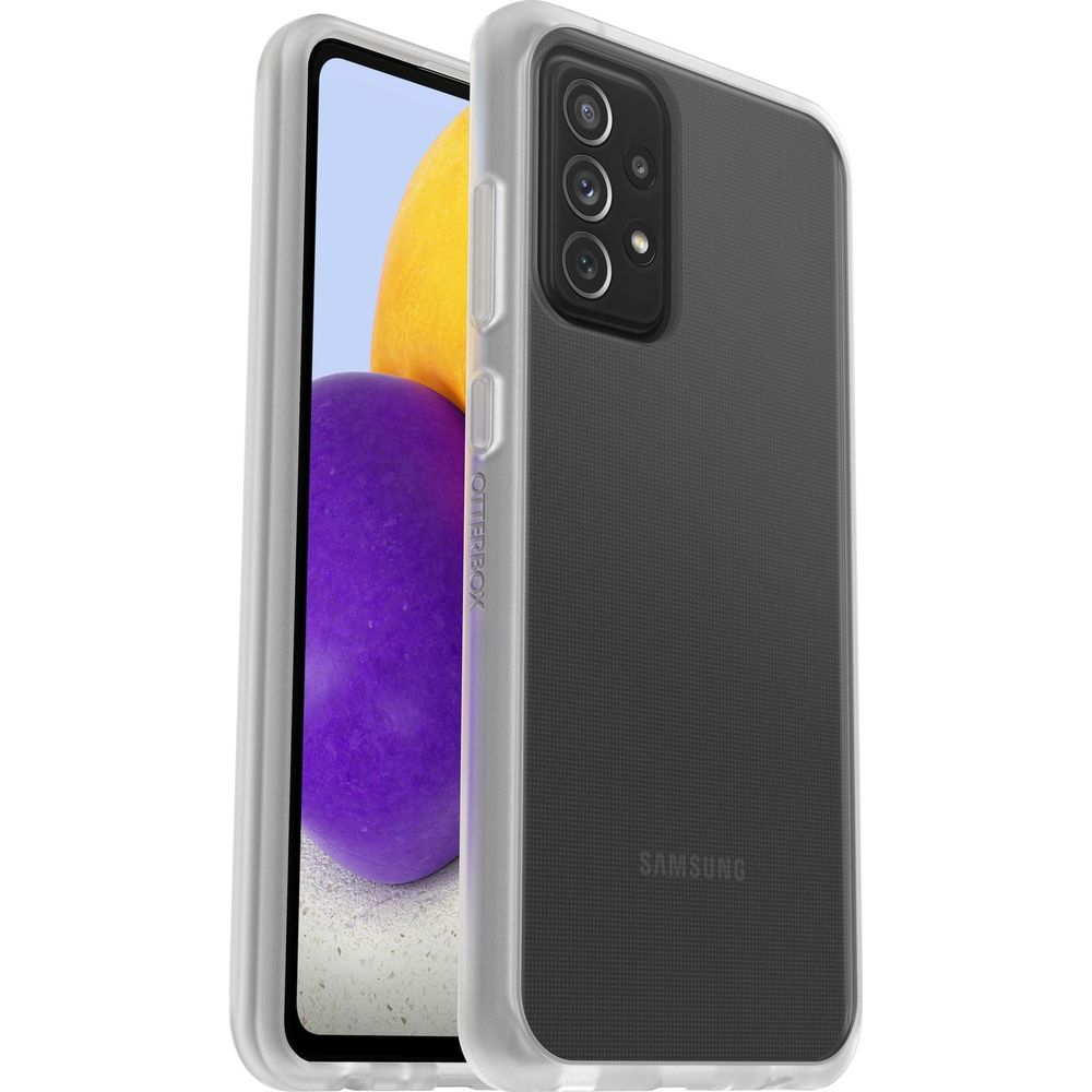 Ein Samsung-Smartphone in einer durchsichtigen Otterbox-Hülle.