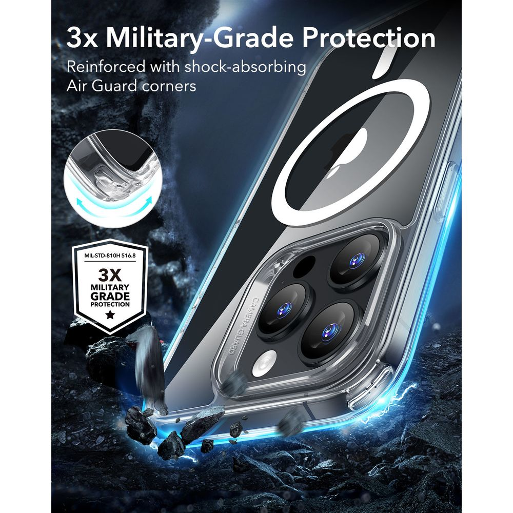 Coque transparente pour téléphone avec protection militaire 3x, coins Air Guard.