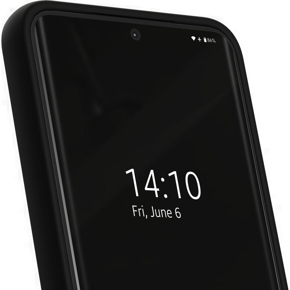 Ein schwarzes Smartphone zeigt 14:10 und Fr, 6. Juni an. Akku 86%.