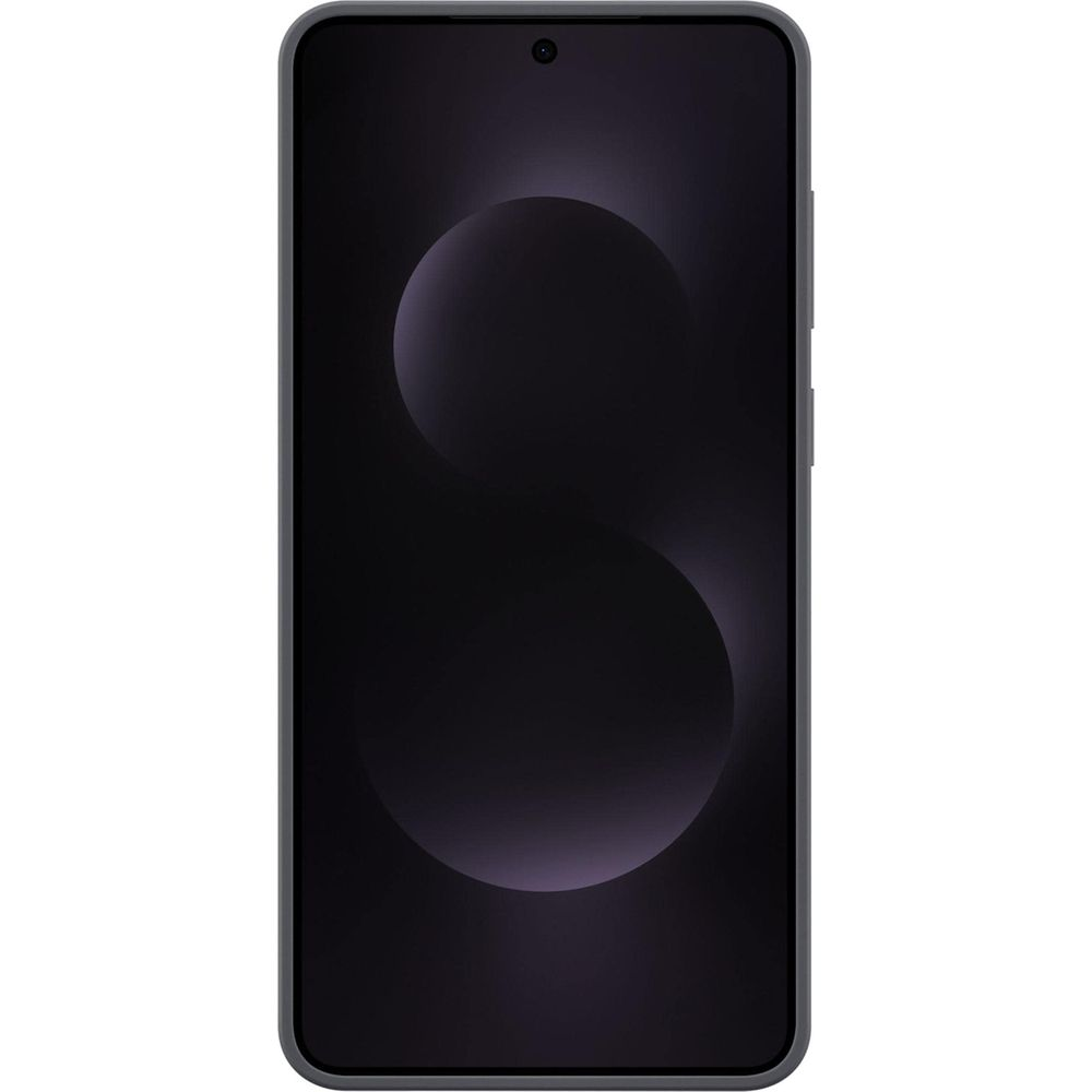 Uno smartphone scuro con un motivo circolare sullo schermo.