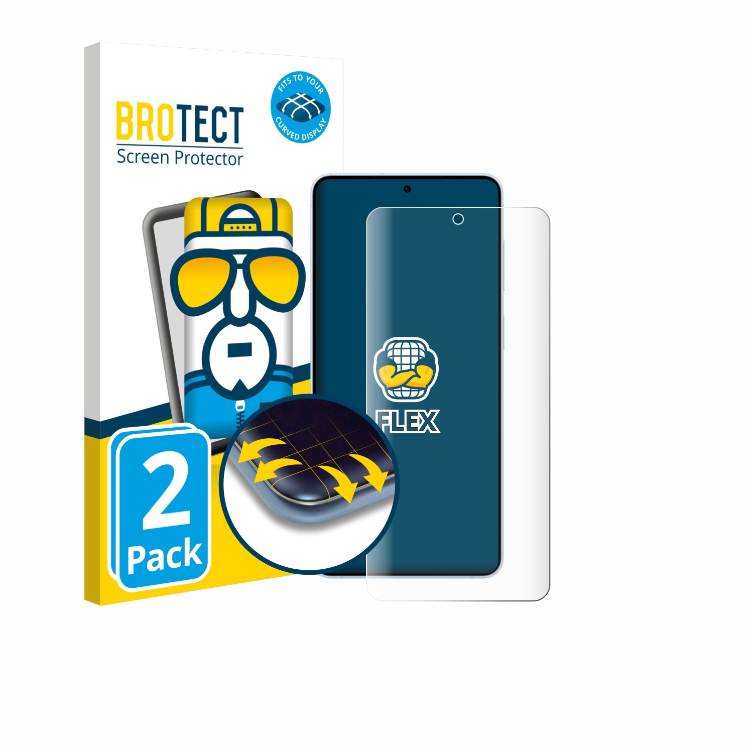 BROTECT Displayschutzfolie, 2er Pack, für gekrümmte Displays.