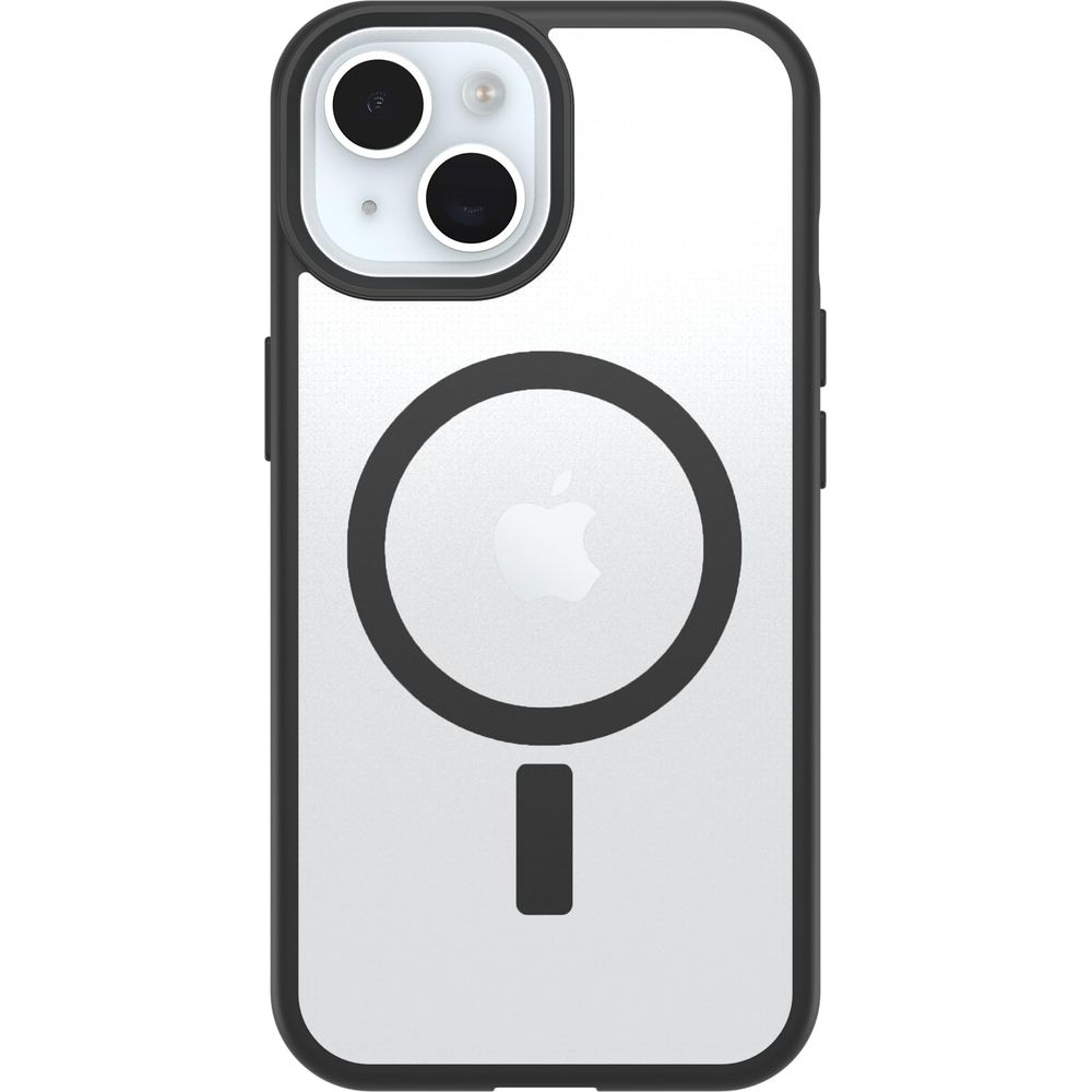 Ein weißer iPhone-Hülle mit schwarzem Rand und Kameramodul.