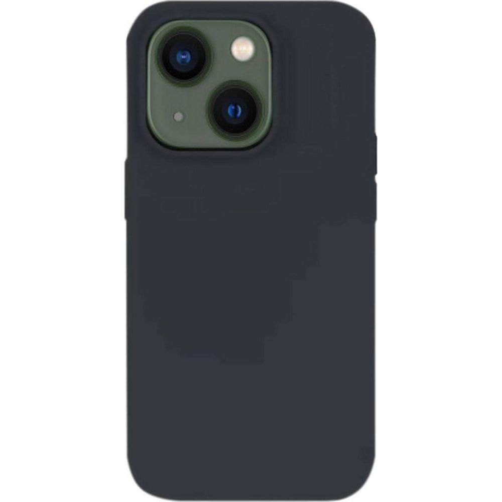 Custodia per telefono grigio scuro con due fotocamere posteriori.