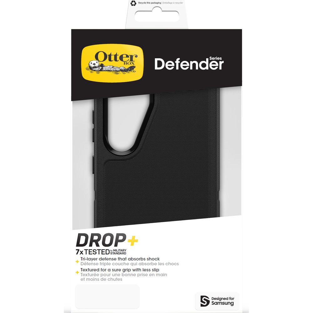 Coque noire OtterBox Defender pour Samsung, testée 7x selon norme militaire.
