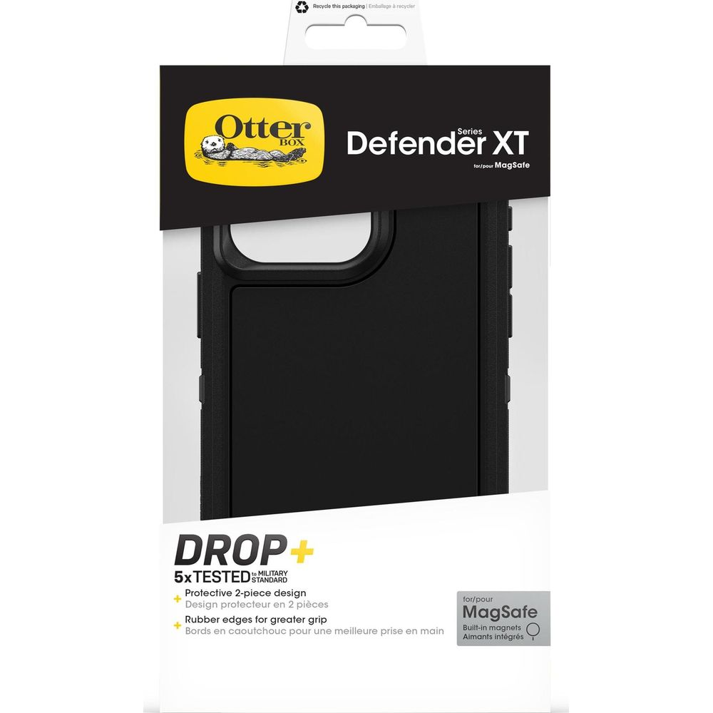 Custodia OtterBox Defender XT per MagSafe, nera, design 2 pezzi.
