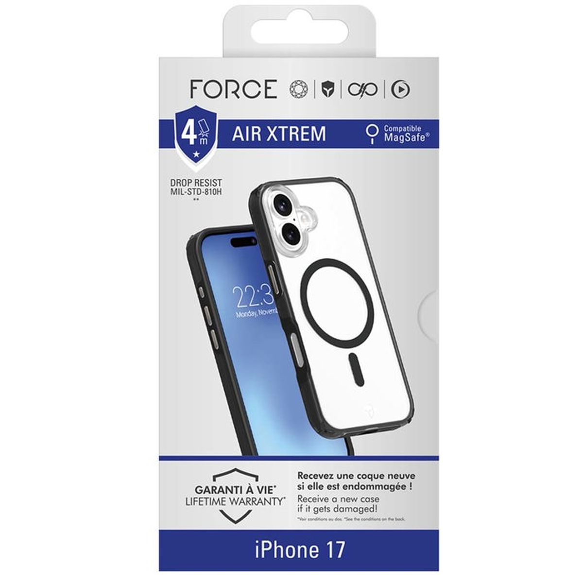 Custodia iPhone 17 con compatibilità MagSafe e protezione.