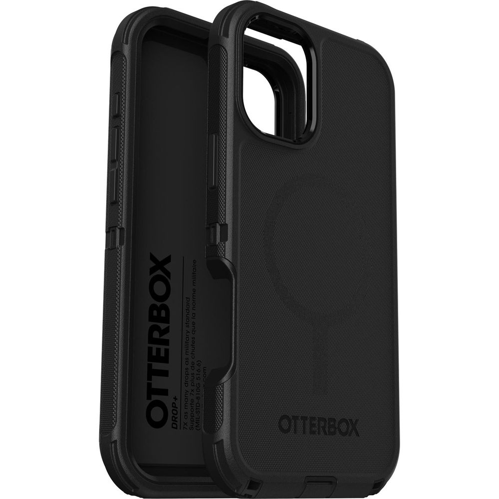 Zwei schwarze Otterbox-Handyhüllen nebeneinander, mit Logo.