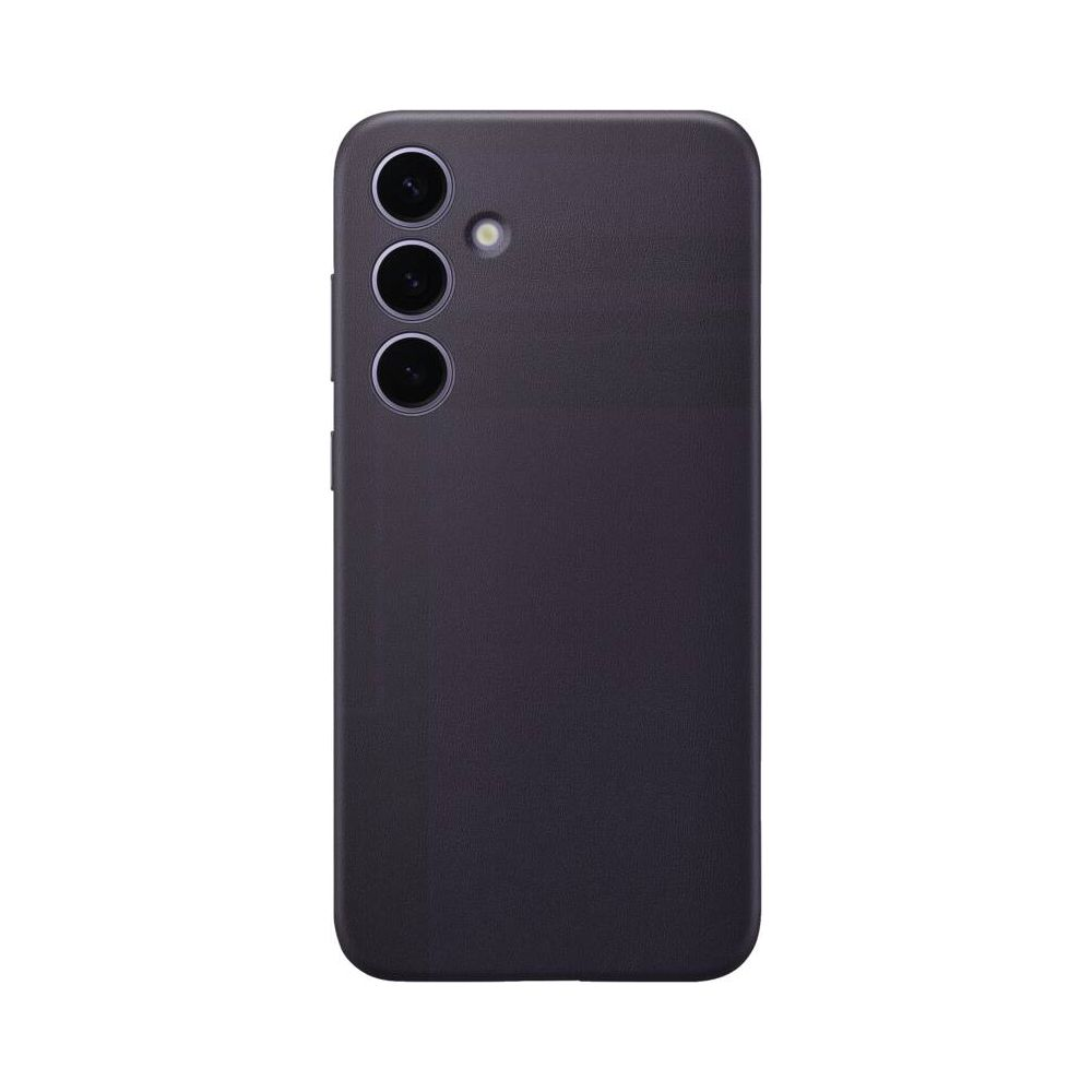 Dunkelgraues Smartphone mit drei rückseitigen Kameras und Blitz.