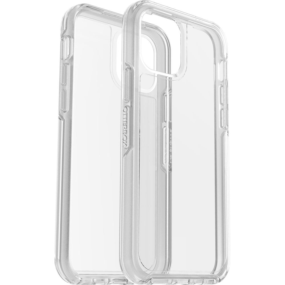 Deux coques de téléphone transparentes côte à côte sur fond blanc.
