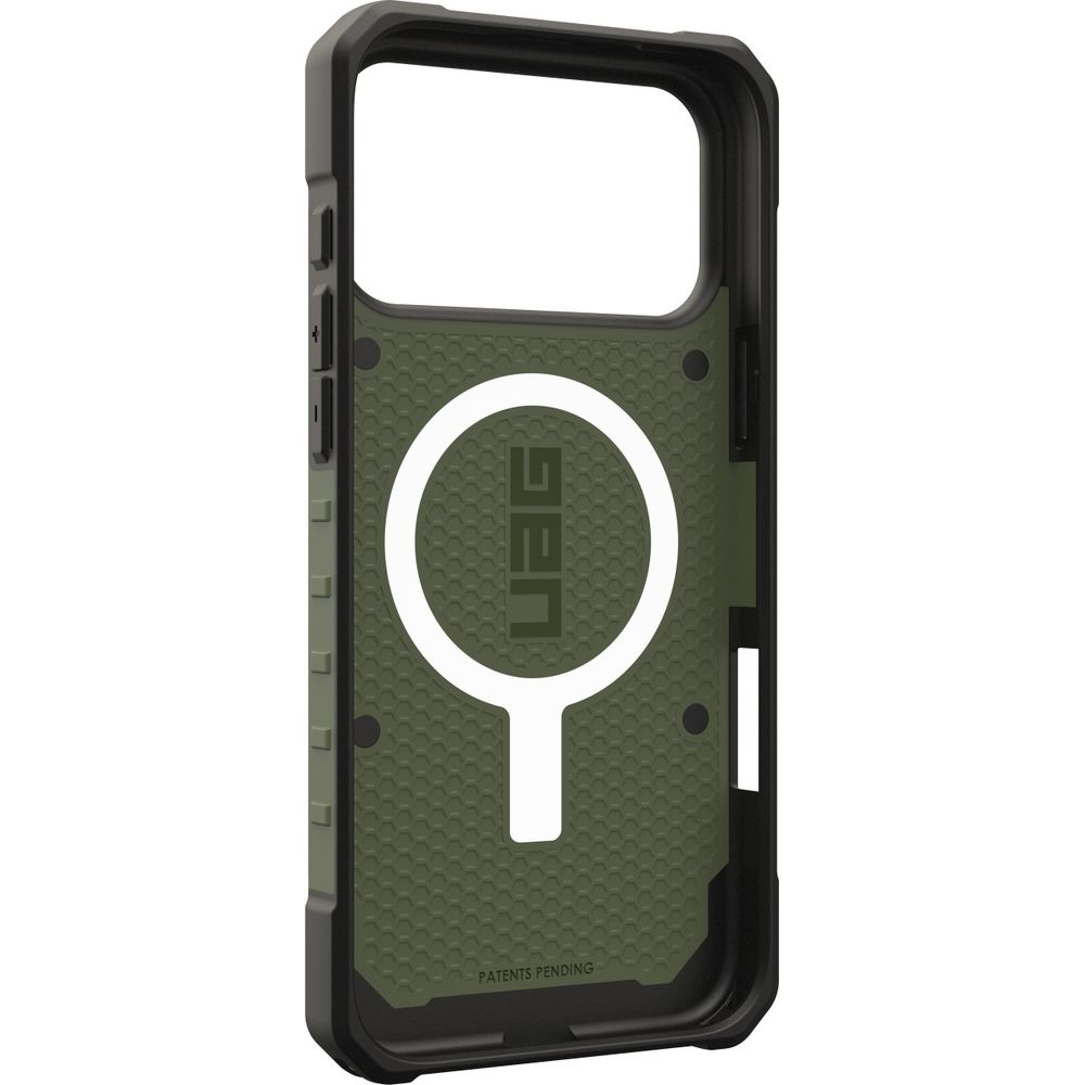 Grüne Handyhülle mit UAG-Logo und magnetischem Kreis
