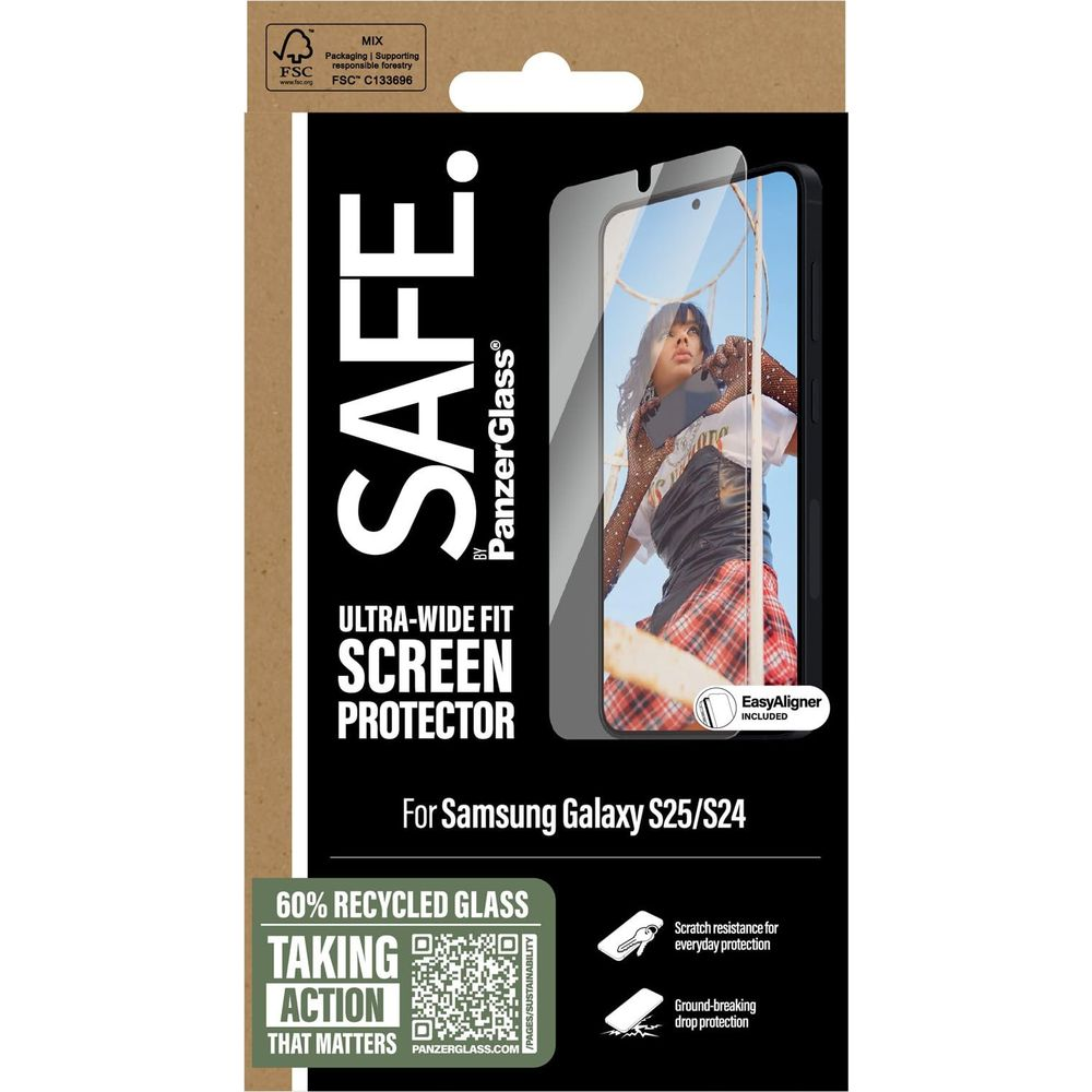 Opakowanie ochraniacza ekranu do Samsung Galaxy S25/S24.