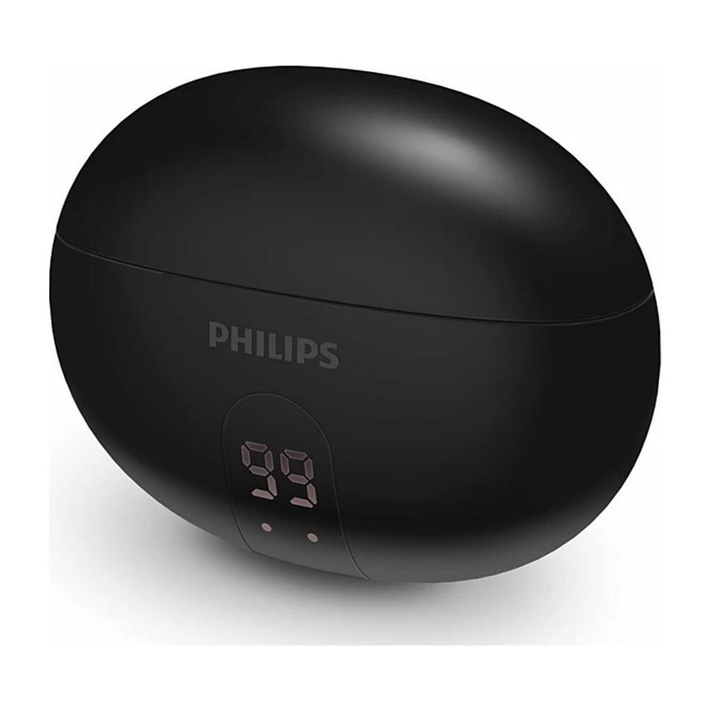 Schwarzes Philips-Kopfhörer-Ladeetui mit Digitalanzeige (99).