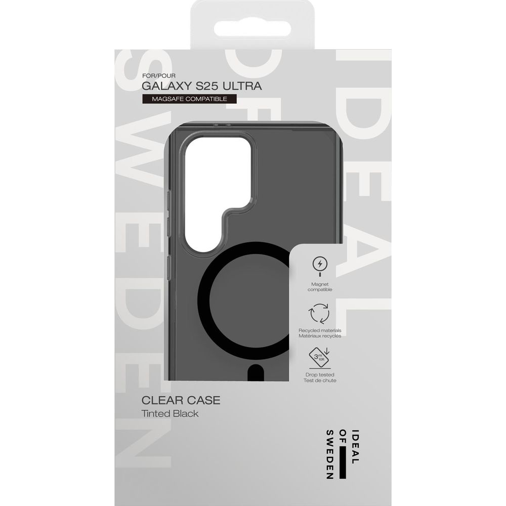 Schwarze Hülle für Galaxy S25 Ultra, MagSafe-kompatibel, recycelt.