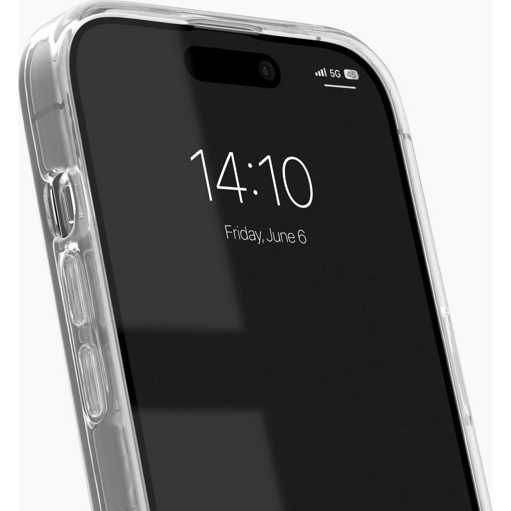 Ein transparentes Handycase umgibt ein Smartphone. Die Uhrzeit ist 14:10.