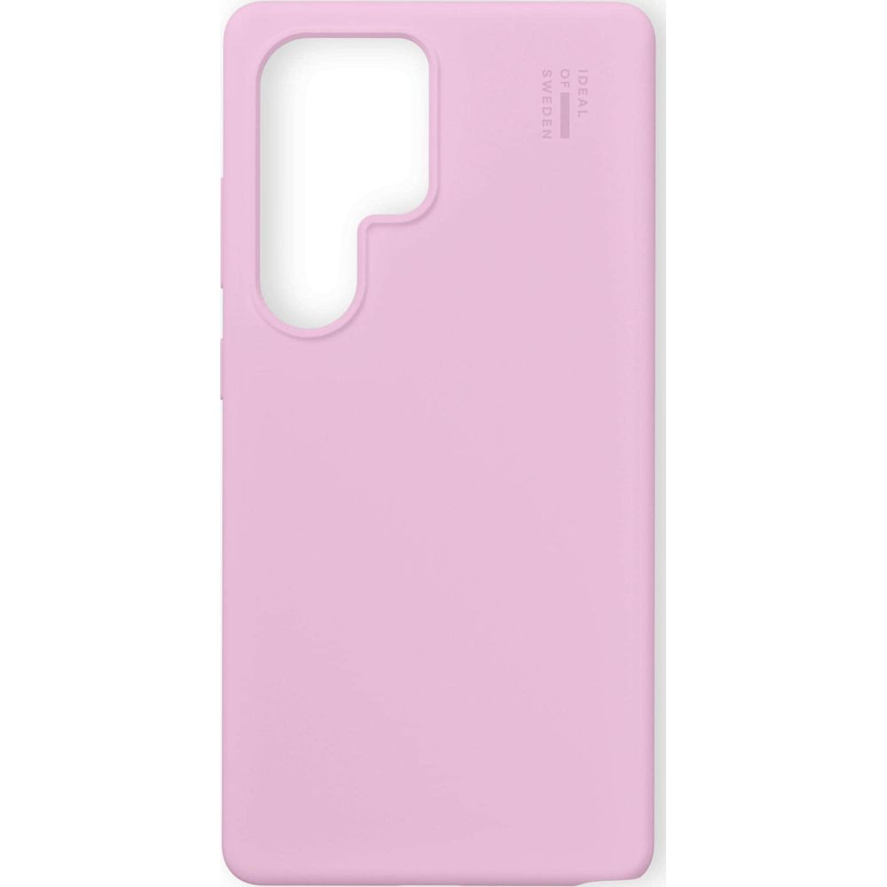 Eine rosa Handyhülle mit einem Ausschnitt für die Kamera auf der linken Seite.