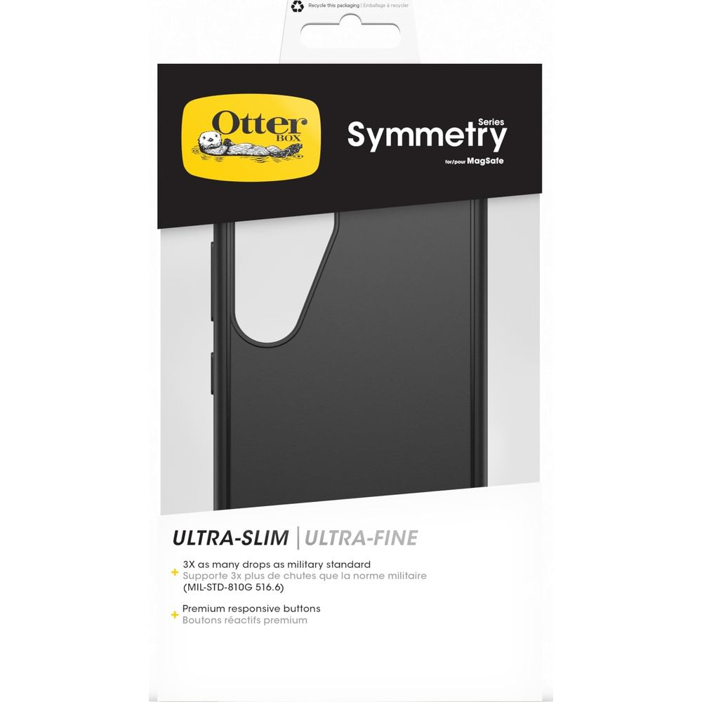 OtterBox Symmetry Hülle für MagSafe, Ultra-Slim, Ultra-Fine, schwarz.
