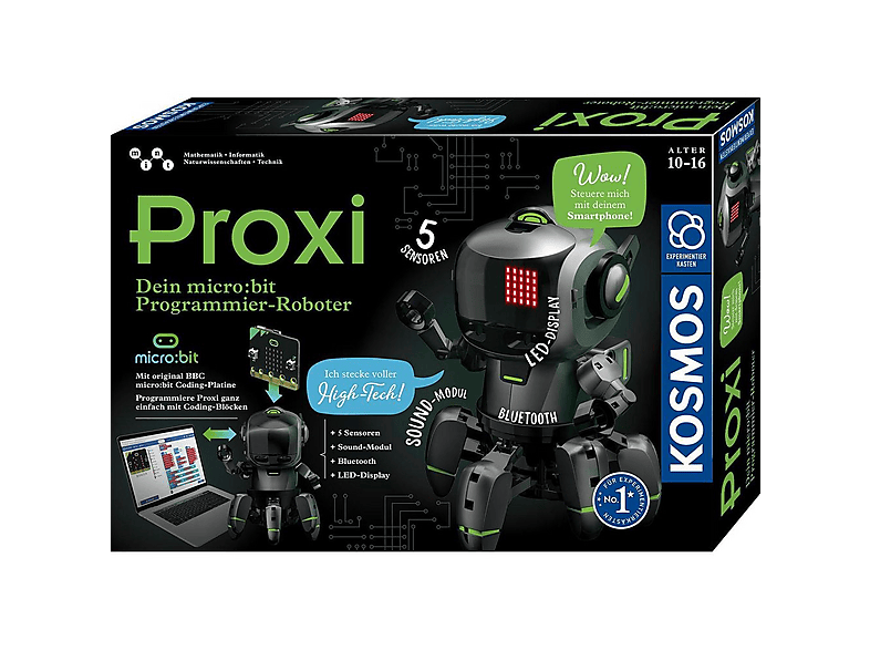 KOSMOS Proxi – Robot Programable Con Micro:bit, Sensores Y Bluetooth – Para Niños De 10 A 16 Años (Idioma Alemán)