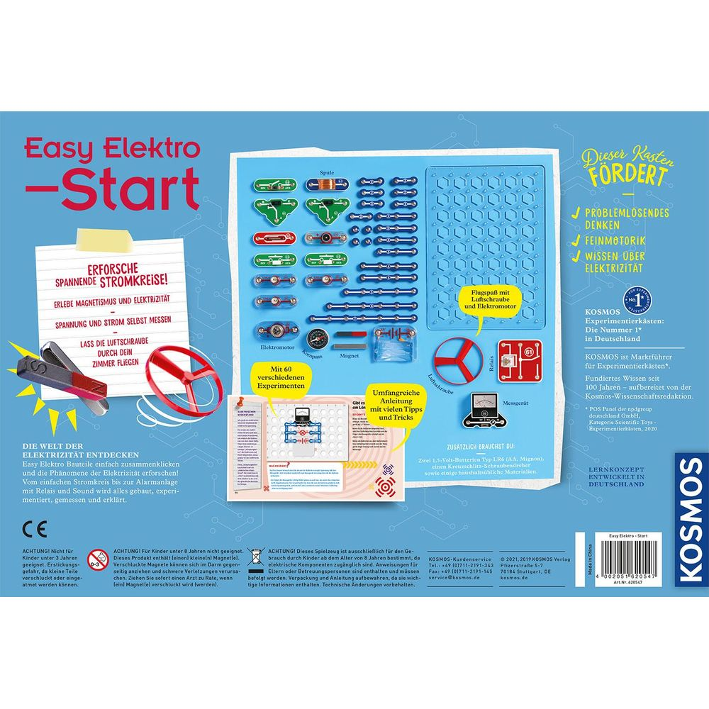 Das "Easy Elektro - Start"-Set mit vielen Teilen für Experimente.