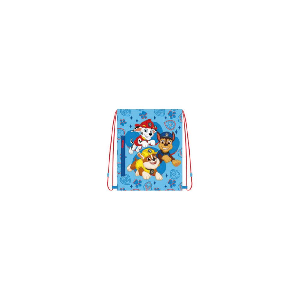 Blauer Beutel mit Paw Patrol Hunden: Marshall, Chase und Rubble.