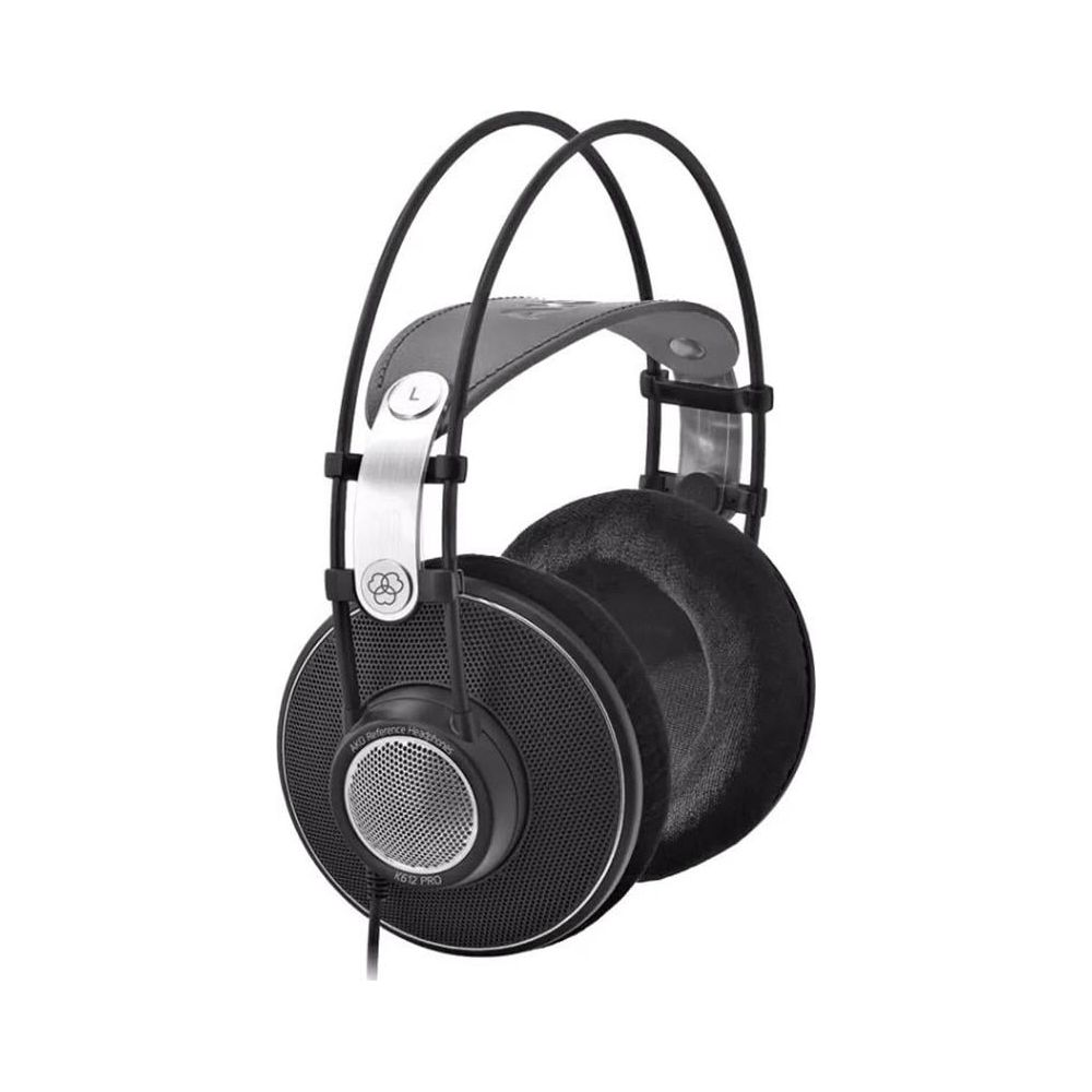 Casque AKG K612 PRO noir avec accents argentés et arceau en cuir.