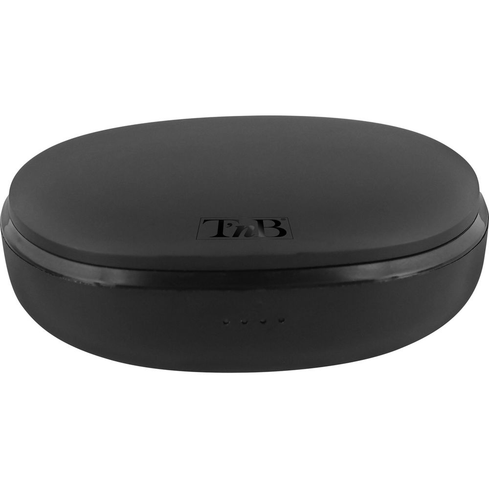 Czarne, okrągłe urządzenie z logo TNB i trzema wskaźnikami ładowania.