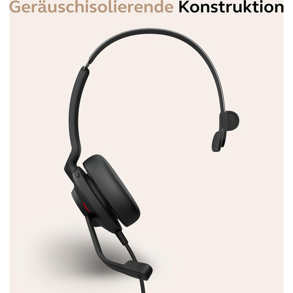 Czarny nauszny zestaw słuchawkowy z mikrofonem, na jasnym tle.