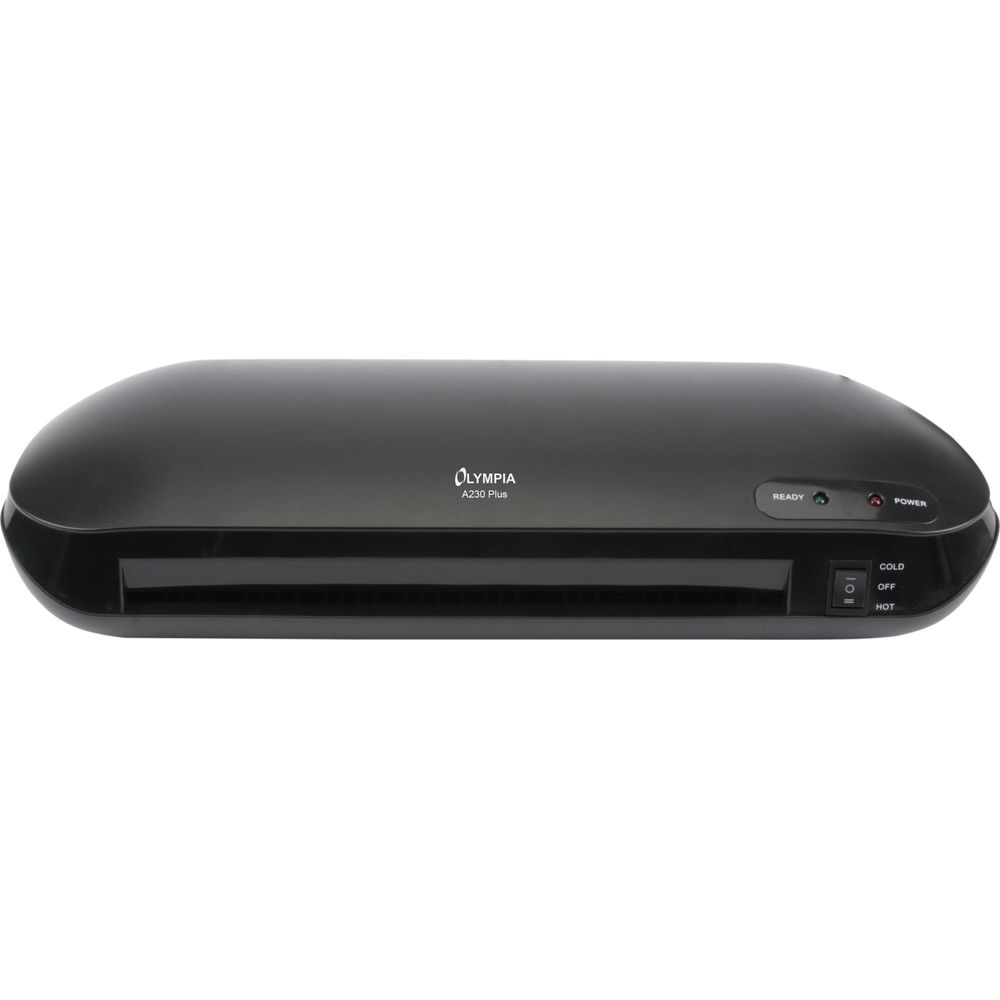Schwarzer Olympia A230 Plus Aktenlaminator mit Bedienelementen.