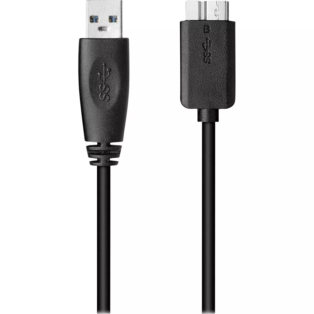 Dwa czarne kable USB, jeden złącze USB-A, jeden Micro-USB.