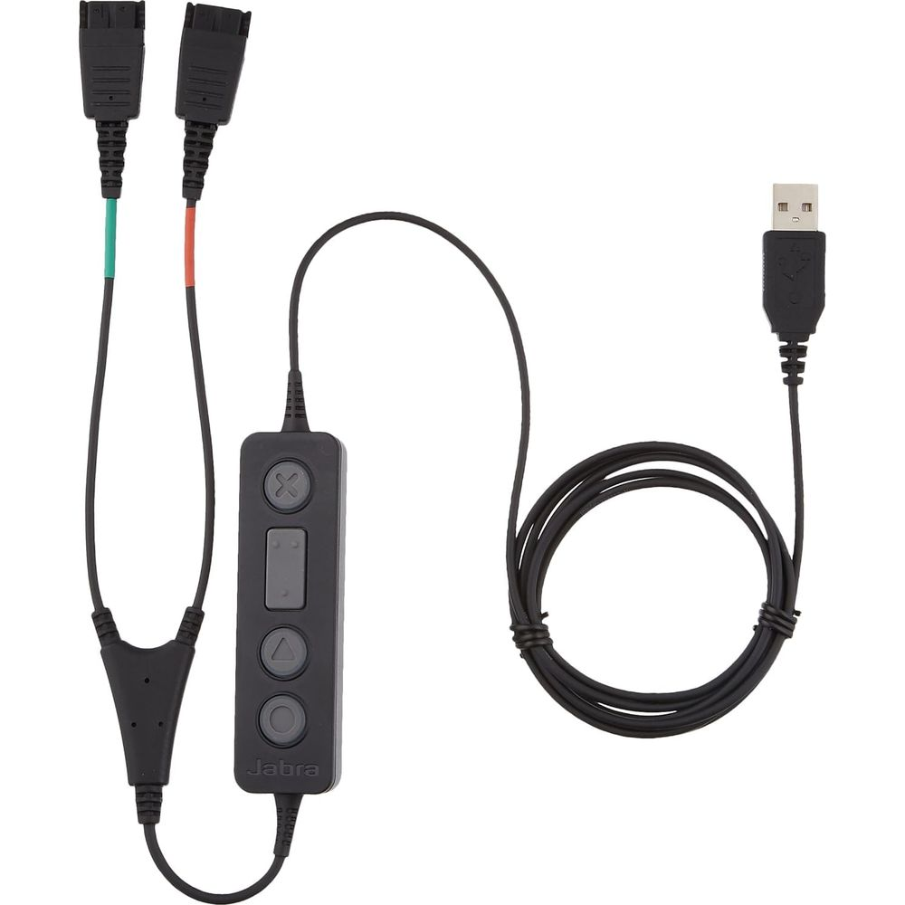 Cavo Jabra con connettore USB e controlli in linea.