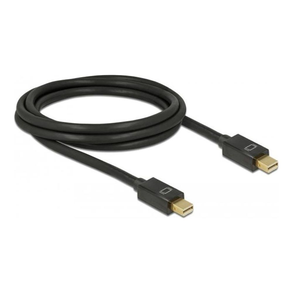 Czarny kabel z dwoma złączami Mini DisplayPort