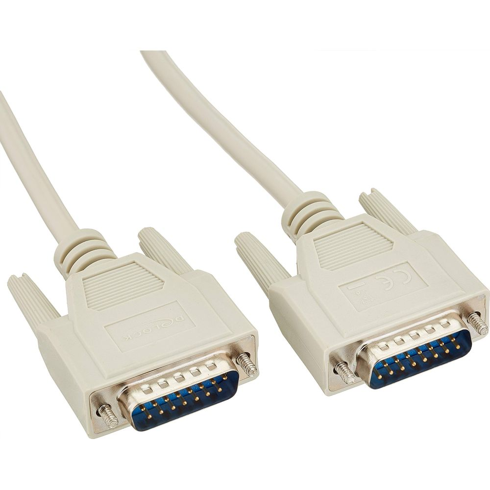 Szary kabel szeregowy z dwoma złączami D-Sub 9-pinowymi.