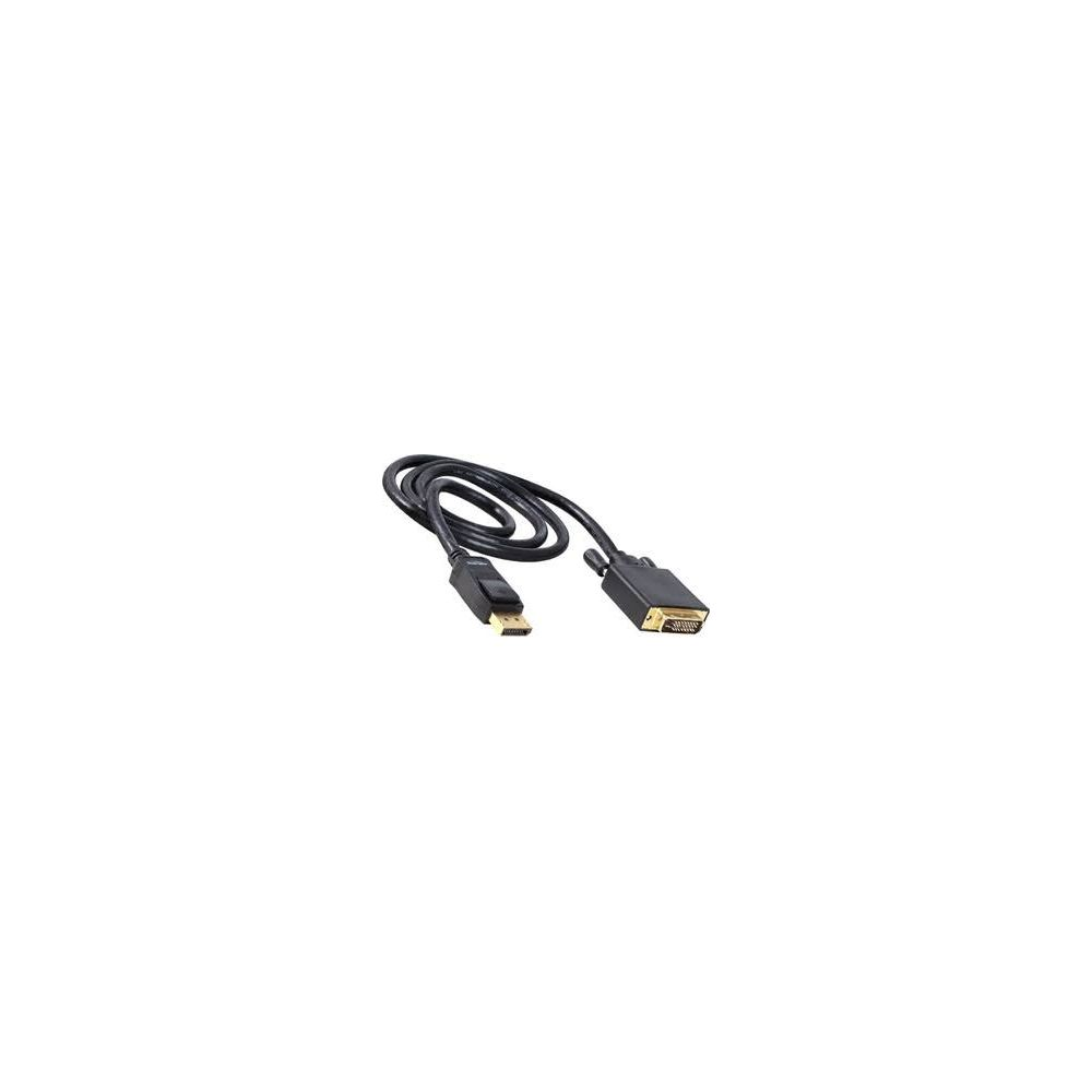 Ein schwarzes Kabel mit DisplayPort- und DVI-Anschlüssen.