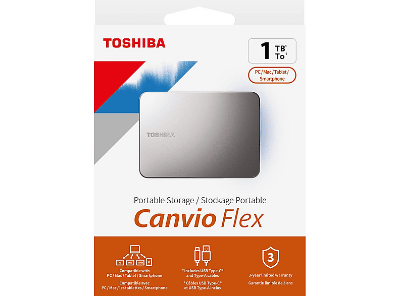 TOSHIBA HDTX210ESCAA 1 TB Externe harde schijf | MediaMarkt