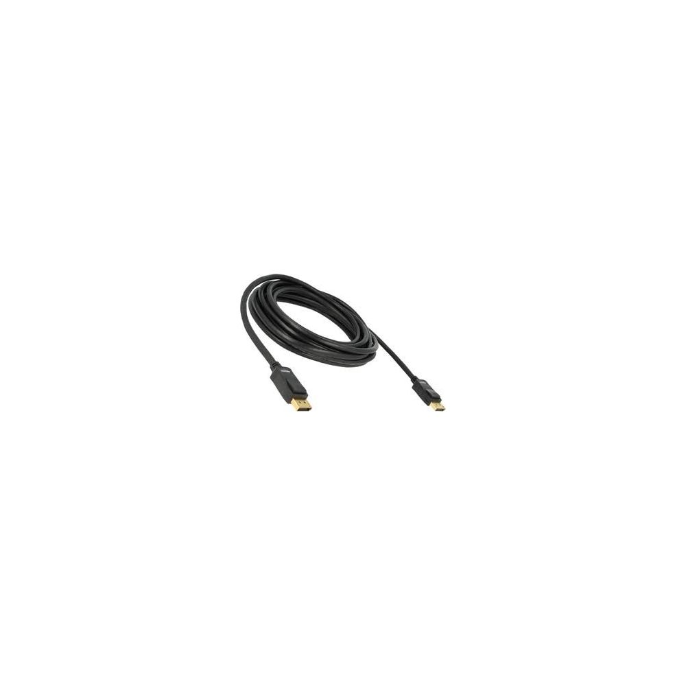 Een zwarte HDMI-kabel ligt op een witte achtergrond.