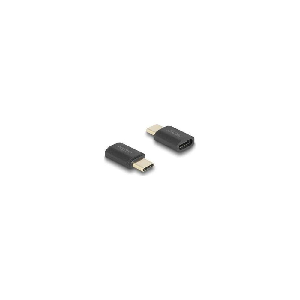 Dwa czarne adaptery USB-C na białym tle.