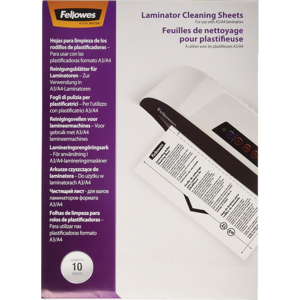 Fellowes Laminiergeräte-Reinigungstücher, 10 Blatt, für A3/A4-Geräte.