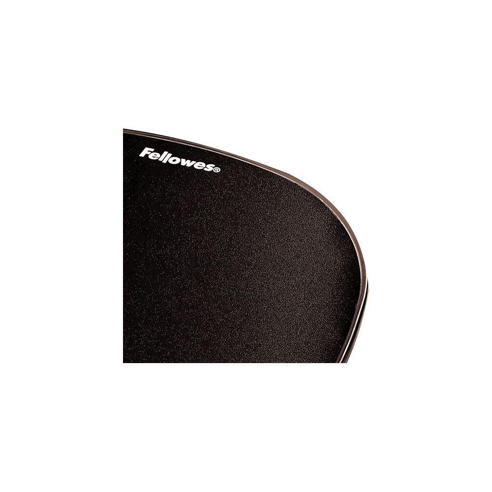 Zwart muismat met wit Fellowes logo.