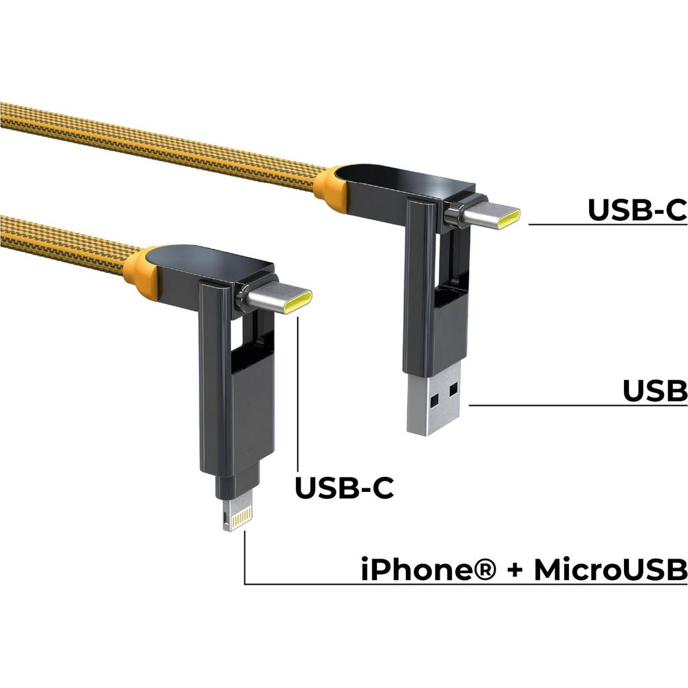 Een USB-C kabel met een USB-A en een USB-C connector.