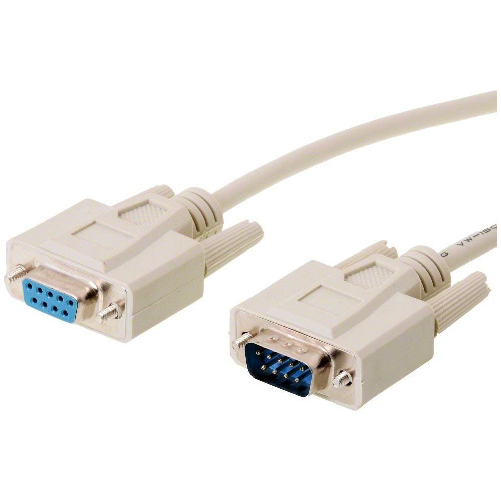 Un cavo seriale bianco con due connettori a 9 pin.
