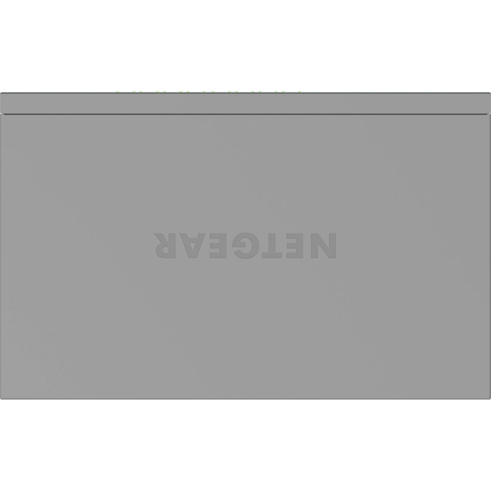 Szare urządzenie NETGEAR, logo po lewej stronie.