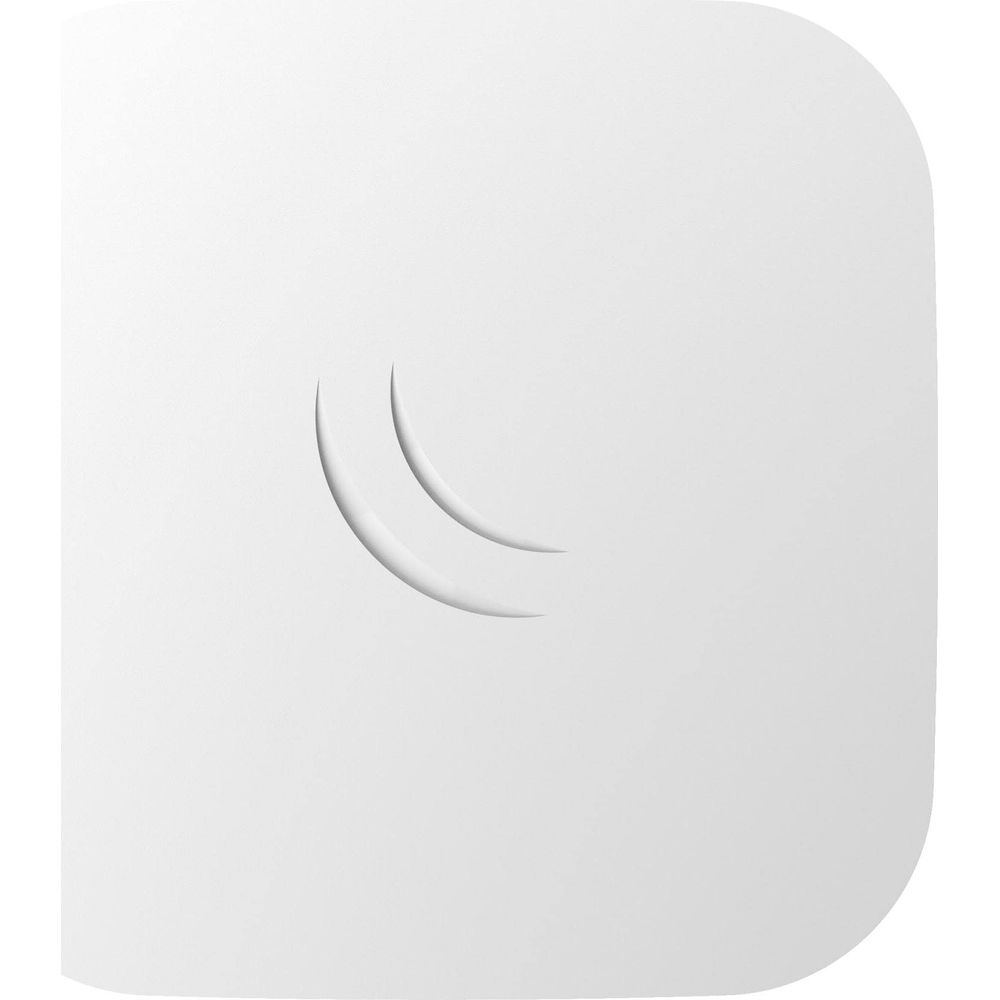 Biała, kwadratowa płytka z zaokrąglonymi rogami i dwoma wyciętymi łukami.