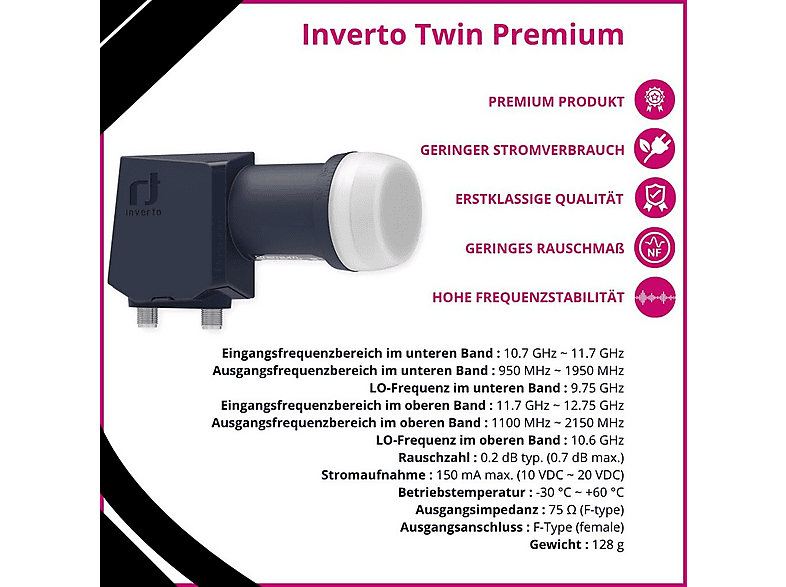 INVERTO Premium 0.2dB Twin Çiftli Lnb 4K 8K IDLP-TWL413 Fiyat