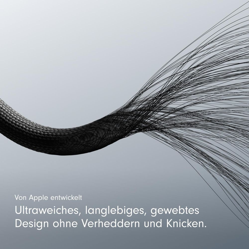 Czarny, pleciony kabel z prującymi się włóknami na szarym tle.