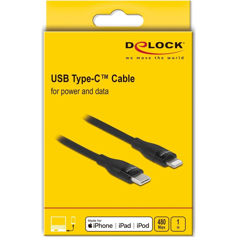 Cavo DeLOCK USB-C per iPhone, iPad, iPod, 480 Mbps, 1m.