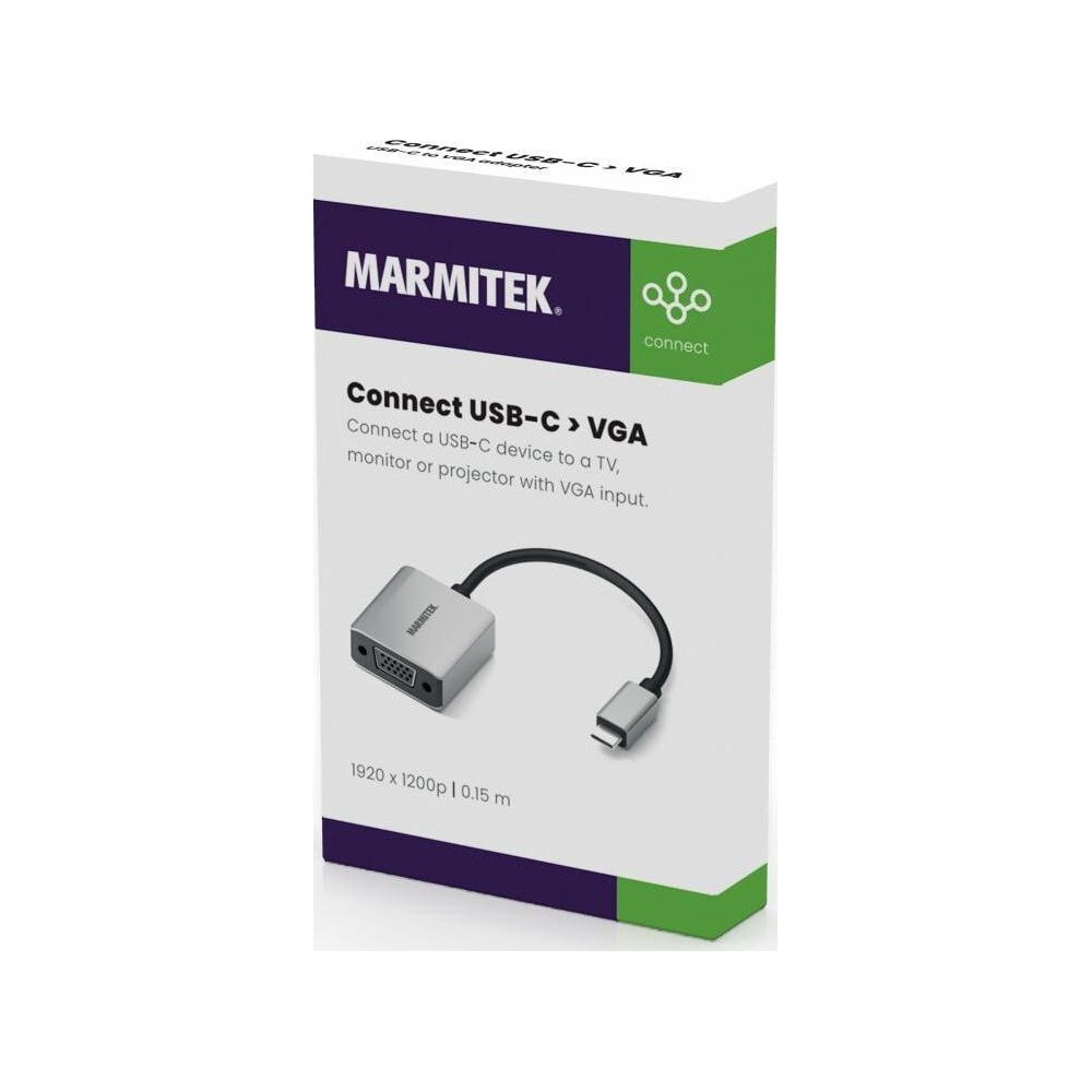 Adattatore Marmitek USB-C a VGA. Collega USB-C a dispositivi VGA. 1920x1200p.