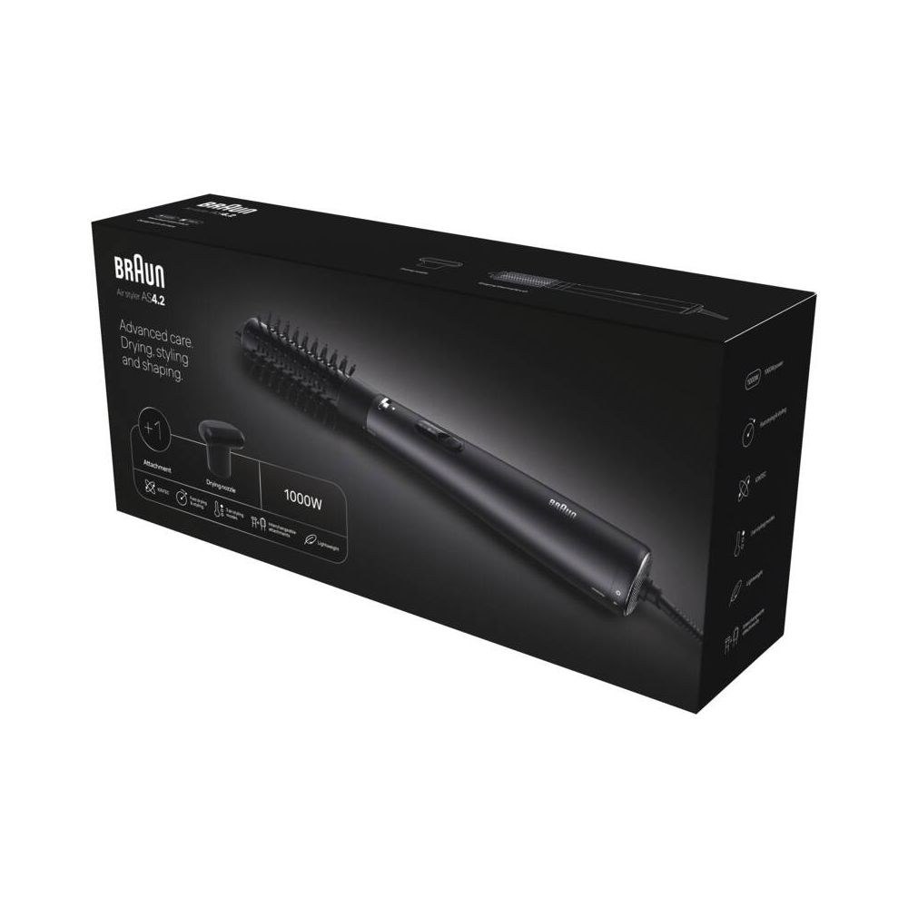Scatola styler capelli Braun AS4.2 con accessorio, potenza 1000W.
