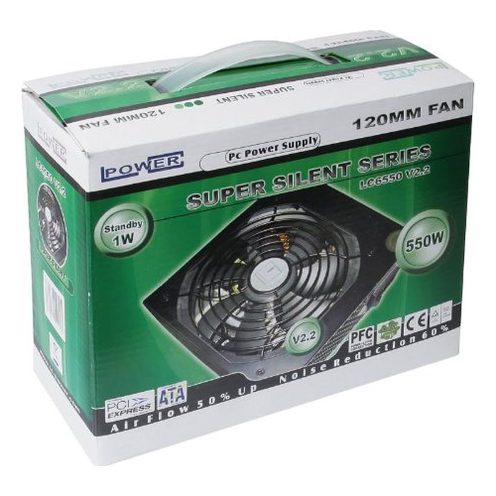 Pudełko zasilacza I-Power 550W z wentylatorem 120mm, seria "Super Silent".